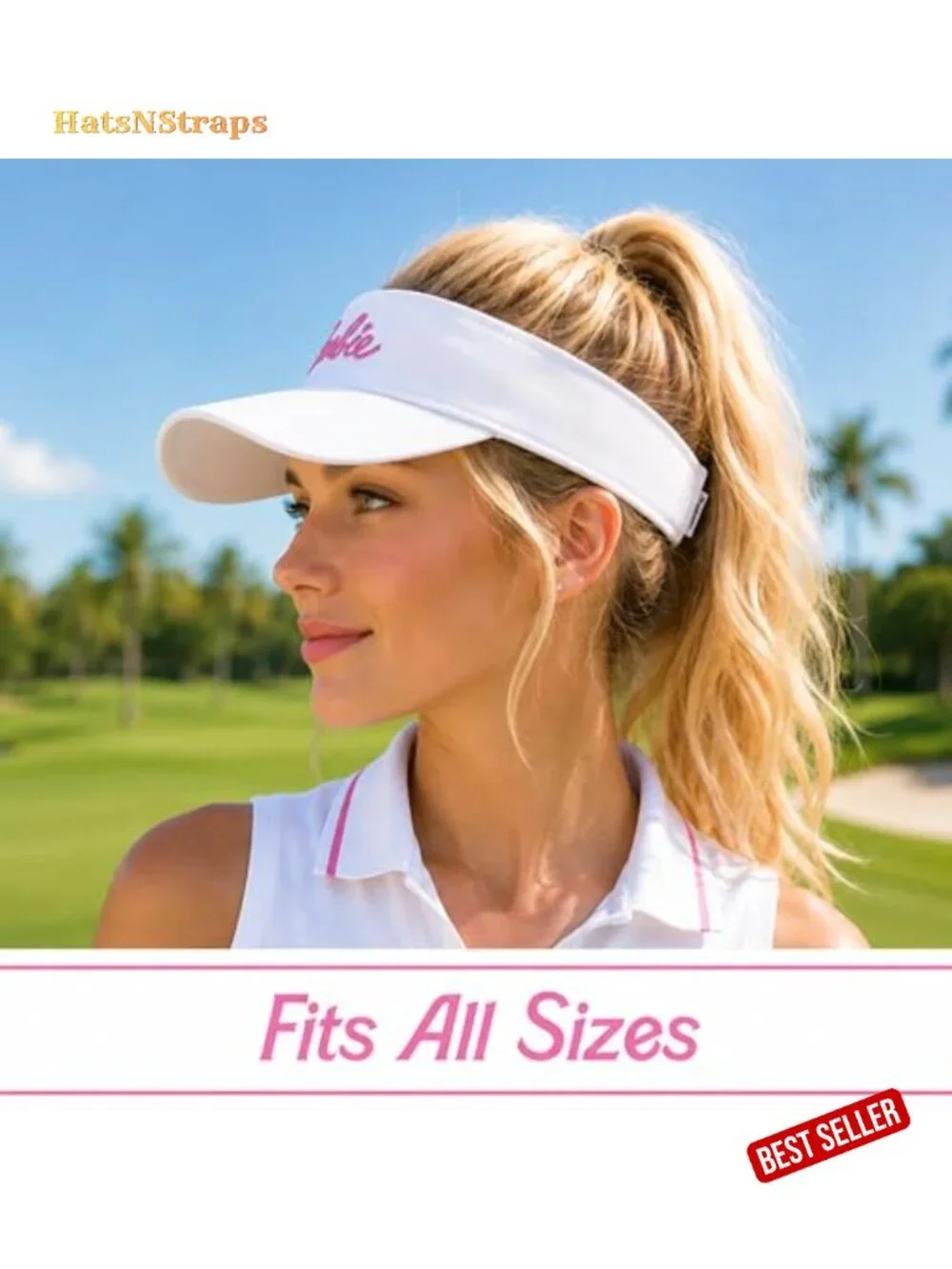 100% Cotton Adjustable Golf Visor with Sweatband